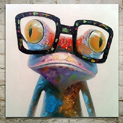 Muzagroo Art Happy Frog Oil Paintings Hand Painted Canvas Pictures